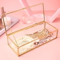 thumbnail image 6 of Vintage Mirrored Bottom Glass Keepsake Box Jewelry Organizer Jewelries Organizer for Home Wedding (Golden), 6 of 6