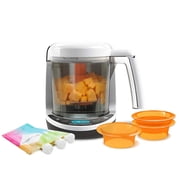 Baby Brezza One Step Food Maker, with 1 Baby Food Maker, 3 Reusable Food Pouches, 3 Easy-Fill Funnels, White