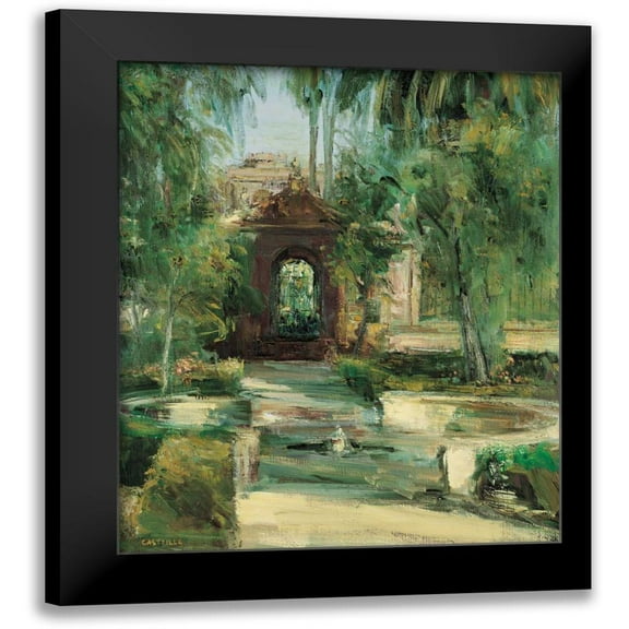 Castrillo, Jose Luis 12x14 Black Modern Framed Museum Art Print Titled - Fuentes y Jardines