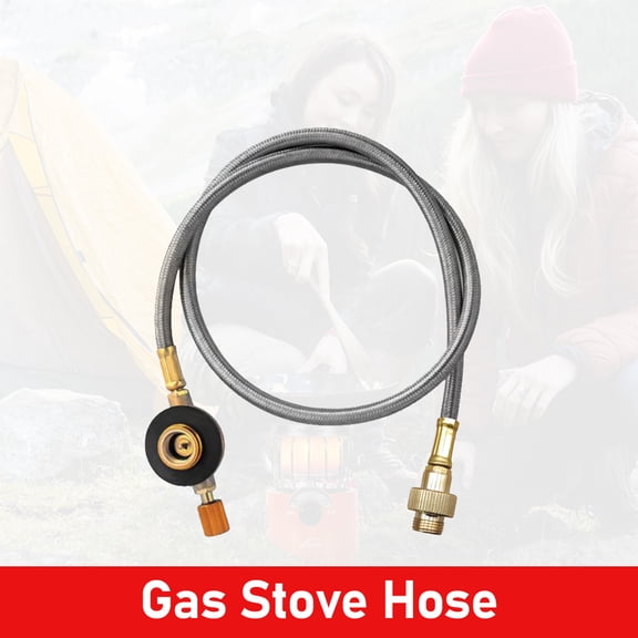 60cm Stainless Steel Gas Hose, Propane Extension Pipe for Outdoor Camping Stove, Heater, Portable Grill, Replacement Gas Tank Adapter Hose