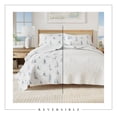 thumbnail image 4 of Coastal Quilt Set - Lightweight, Soft, All-Season - 3-Piece Reversible Bedding Set (King / California King, Blue Watercolor Sailboats), 4 of 6