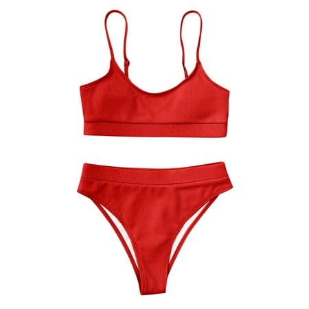 

Qufokar Swimsuit With Skirt for Women American Sports Bra Women Women Two Piece Swimsuit Bikini Set High Waist Two Piece Swimsuit Womens Suit Set Shorts