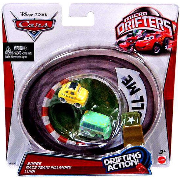 Disney Cars Micro Drifters Sarge, Race Team Fillmore & Luigi Mini Cars