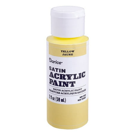 - Bring an uplifting air to handmade gifts with this yellow satin acrylic paint. The bright hue adds a cheerful atmosphere to DIY cards and decor.