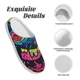thumbnail image 5 of Lsque Neon Graffiti Urban Art Pattern Womens Comfort Cotton on Scuff With Memory Foam and Anti-skid Sole Slipper-40/41, 5 of 7