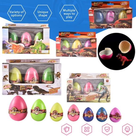 AJZIOJIRO 3PCS Baby Dinosaur Eggs Toys Dinosaur Eggs Party Supplies Gifts for 2-9 Year Old Kids Toys Easter Eggs with Toys Inside