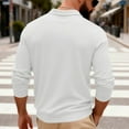 thumbnail image 6 of RongHuan Waffle Shirts for Men Stylish V Neck Textured Tops Classic Fit Long Sleeve Tshirt Solid Color Shirt, 6 of 7