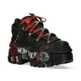 thumbnail image 2 of New Rock Boots WALL106-C9 Unisex Metallic Black Leather Platform Gothic Boots 42, 2 of 6