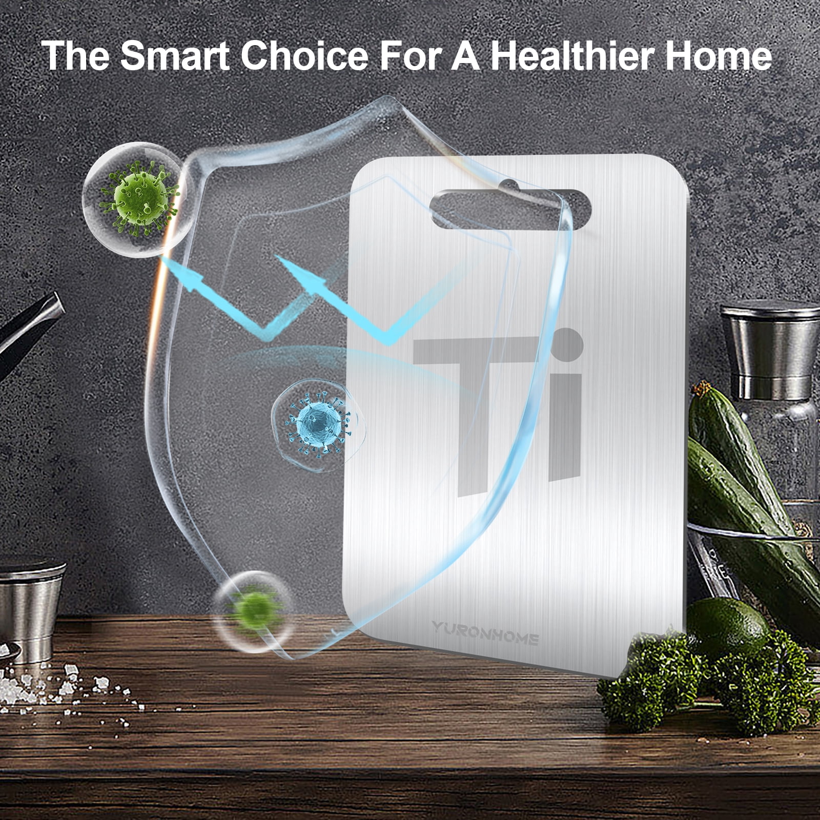 YuronHome Titanium Cutting Boards For Kitchen, 100% Pure Cut Titanium Cutting Board, Food Grade Quality,Easy To Clean And Will Not Absorb Odors, Suitable For Kitchen Or Outdoor Camping