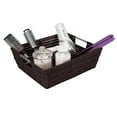 thumbnail image 6 of Simplify Shelf Built-in-Handles Rattan Storage Tote Basket, Chocolate, 6 of 7