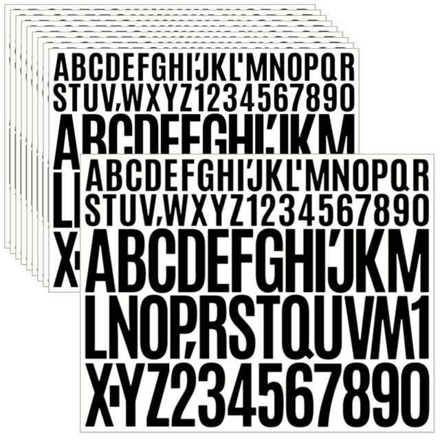 Jiepuxiter Stickers de vinilo con letras y números, 780 piezas, impermeables