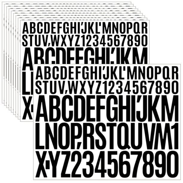 Jiepuxiter Stickers de vinilo con letras y números, 780 piezas, impermeables