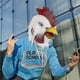 thumbnail image 2 of Rooster Costume Chicken Cosplay Animal Halloween Costume Party Latex Costume (white Rooster), 2 of 4