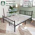thumbnail image 2 of Eavesince 14in Full Size Bed Frame with Headboard and Footboard, Black, 2 of 7