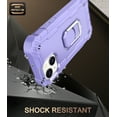 thumbnail image 4 of Allytech Case for iPhone 13 6.1"(2021), iPhone 13 Cover with Glass Screen Protector & Camera Lens Protector, Slim Hybrid Rugged Ring Holder Kickstand Drop Proof Full Protective Case, Purple, 4 of 6