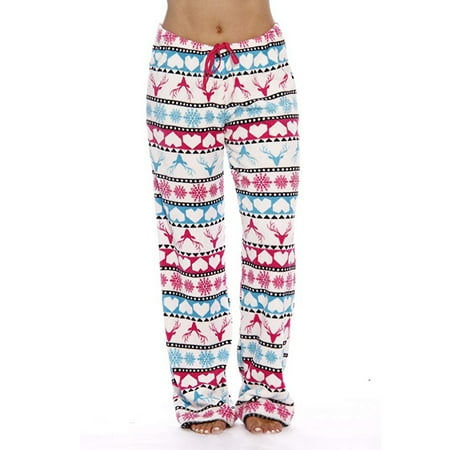 

HUIJZG Women s Christmas Fleece Pajama Pants Drawstring Plush Flannel Lounge Trousers PJs Bottom Sleepwear