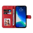 thumbnail image 2 of Wallet Case for iPhone 13 Pro, Buisiness Luxury PU Leather Credit Card Slots Holder Kickstand Magnetic Clasp Phone Cover with Soft Silicone Inner Shockproof Drop Resistant Case,Red, 2 of 8