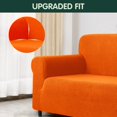 thumbnail image 2 of CHUN YI 1-Piece Checks Stretch Sofa Cover Slipcover Couch Cover, XL-Chair, Orange, 2 of 6