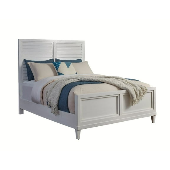 American Woodcrafters Dunescape 79"W Wood King Panel Bed in White