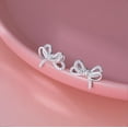 thumbnail image 4 of Sterling Silver CZ Bow Studs Earrings for Women Teens Bowknot Studs Earrings, 4 of 6