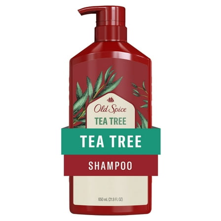 Old Spice Mens Shampoo, Tea Tree, Removes Built Up Dirt and Oil, 21.9 fl oz