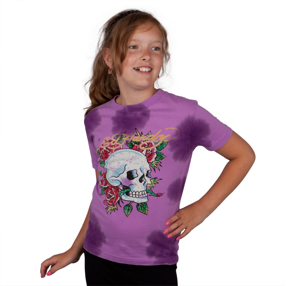 Skull Rose Girls Juvy T-Shirt Ed Hardy