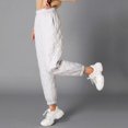 thumbnail image 6 of Women Winter Pants - Elastic High Waist Quilted Pants Diamond-shaped Texture Design Thickened Warm Sweatpants, 6 of 7