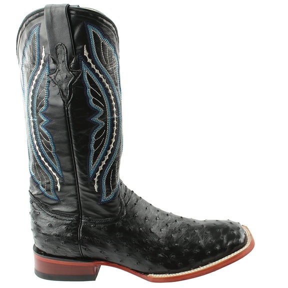 Ferrini Mens Colt Full Quill Ostrich Square Toe Cowboy  Mid Calf Dress Boot
