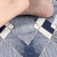 thumbnail image 2 of Blue Anti-Fatigue Kitchen Rug Set of 2 Navy Grey Geometric Gold Line Vintage Cushioned Kitchen Floor Standing Mat Waterproof Non-Slip Kitchen Mat and Rugs PVC Ergonomic Comfort Foam Rug, 2 of 6