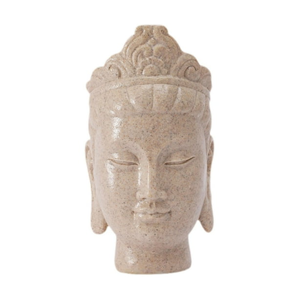 Estatua de cabeza de Buda, figura de Buda, centro de mesa coleccionable decorativo Blanco