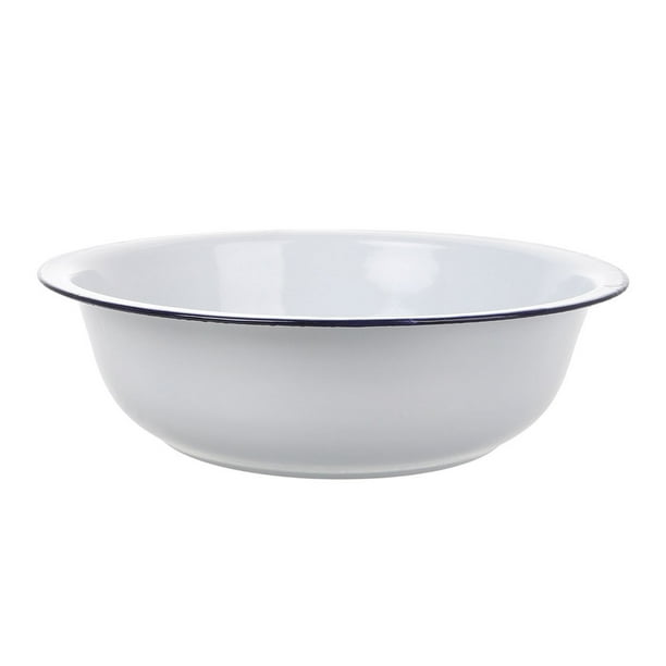 ColoMX Lavabo vintage esmaltado: cuenco para mezclar, frutero, amasador, palangana, plato para sopa de arroz, ideal para la cocina (36 cm)