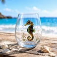 thumbnail image 2 of 7 Oz Artisanal Blue Ringed Octopus Glassware,Marine Animal Pattern Wine Glass,Handcrafted Barware for Coastal Decor,Home Bar,Ocean Lovers Gift, 2 of 5