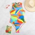 thumbnail image 5 of TSADFHJI Maillot de Bain Maternité Rose Rouge Imprimé Tropical Dos à Fermeture à Glissière Col Haut m Rouge, 5 of 5