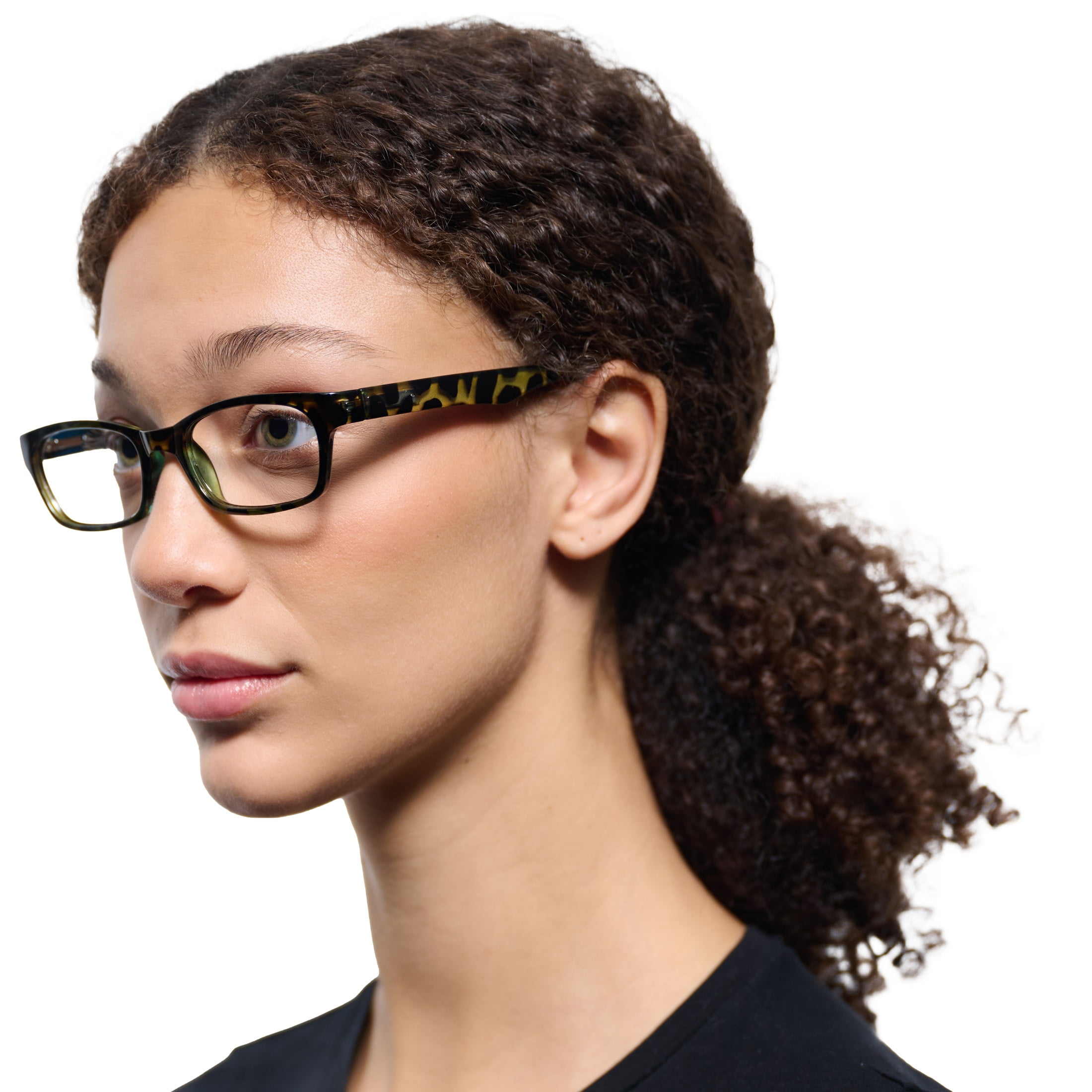 (2 pack) M+ Womens Rectangular Plastic Reading Glasses 2.50 Colleen in Tortoise with Teal Inner Color