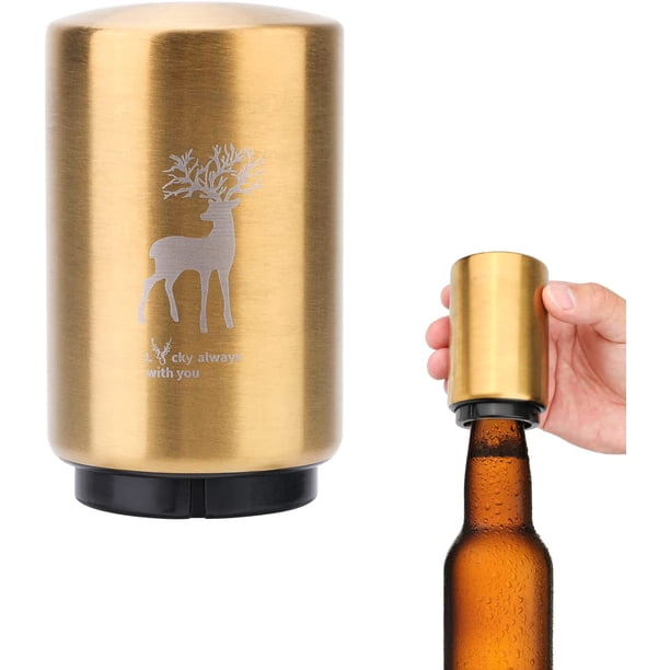 Abridor de botellas automático, abridor de botellas de cerveza, abridor de botellas magnético de ABS dorado, abridor de botellas de vino, cerveza, refresco, regalo de cerveza para hombres, día del padre, mujeres, accesorios de cocina JM