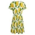 thumbnail image 5 of Lemon Yellow Dress Summer Street Style Dresses Female Short Sleeve Printed Sundress, 5 of 7