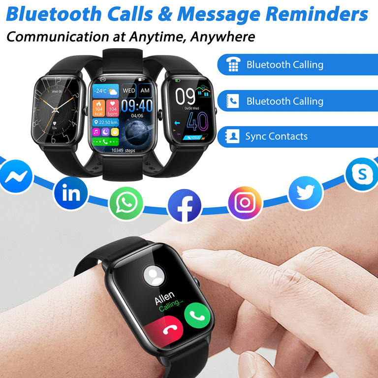 2023 Smart Watches for Women with Bluetooth Call Answer/Dail,1.9'' HD Full  Touch Screen Fitness Tracker, IP67 Waterproof Smartwatch with Blood