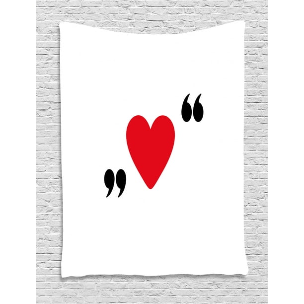 Love Tapestry Cute Red Heart In Quotation Marks Romantic Love