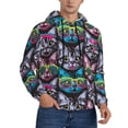 thumbnail image 2 of Salouo Happy Kitten Faces Pattern Men's Fall Hoodie Sweatshirt,Sport Hoodie with Pockets for Men Pullover Casual Hooded Sweatshirt-4X-Large, 2 of 7