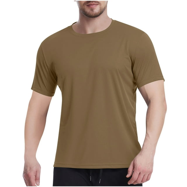CHGBMOK T Shirts for Man Fashionable Solid Color Short Sleeved Mesh Breathable Tight Fitting T-shirt Sizes M-3XL