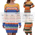 thumbnail image 3 of Vynhevius Womens Colorful Striped Sweater Dress Crew Neck Long Sleeve Casual Mini, 3 of 6