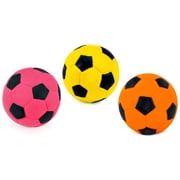 Chiwava Squeaky Latex Rubber Dog Toy Balls for Small Medium Dogs Interactive Chew Sound Fetch Play 2.7 Football 3 Pack