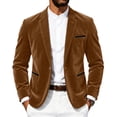 thumbnail image 2 of Hulanddfd Men's Velvet Blazer Jacket Slim Fit Sport Coat Button Front with Pockets for Business Office Wedding Party Daily Wear Outdoor Travel Streetwear, 2 of 5