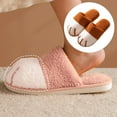 thumbnail image 3 of Zapatillas de invierno para mujer, zapatos de felpa con dibujo de pata de gato, parte inferior de PVC suave, s y cálidas Caramelo 36 a 37 Hugo Zapatillas de invierno, 3 of 8