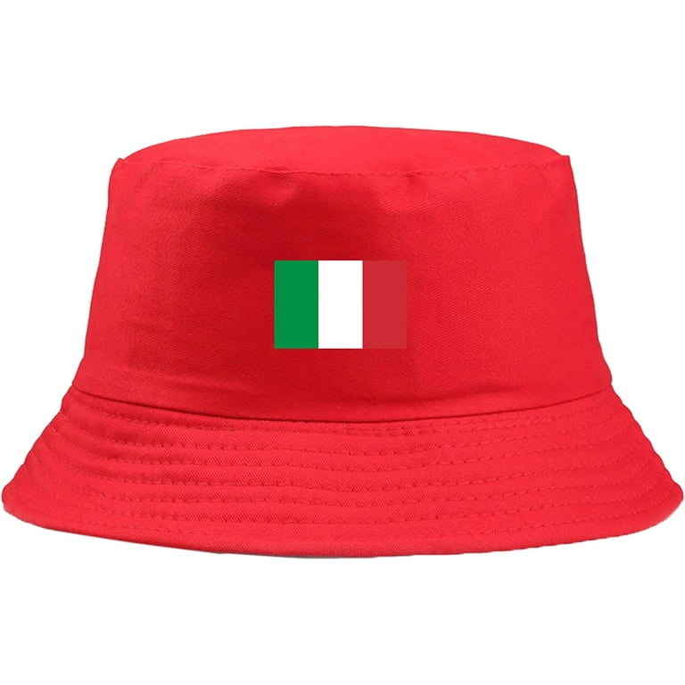 CoCopeaunts Summer Mens Bucket Hats Italian Flag Basin Hat Women Casual  Solid Fisherman Hat for Unisex Outdoor UV Protection 