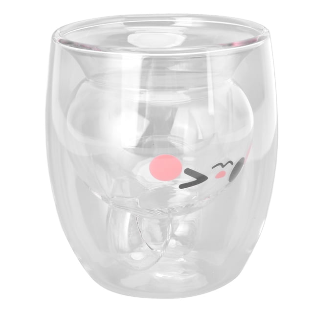 Taza para Ninos, Taza de Vidrio con Aislamiente de Doble Pared de 300 ml, Taza de Café Transparente, Taza, Vasos Transparentes para Café Conducto, Té
