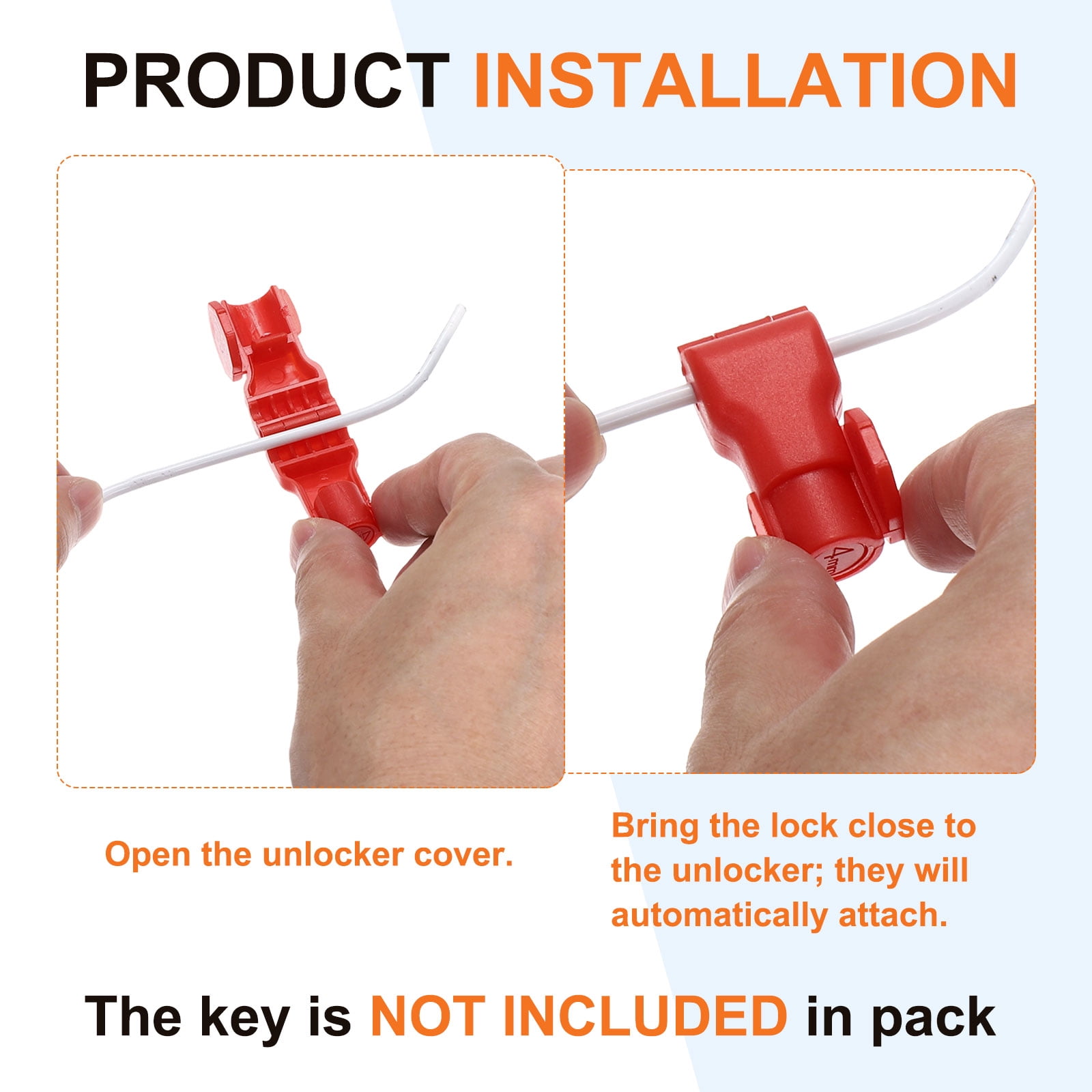 Uxcell 50Pcs Peg Hook Locks (7mm) PC Magnet Anti-Theft Pegboard Display Hook Locks Security Red Stop Tools, Fits Retail Shop/Shopping Center/Garage Tools, Red