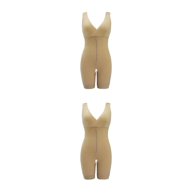 mmirethe Polyester Breathable Body Shapers For Women Figure Effortlessly All Body Types Shapewear Bodysuit Beige S 2Set