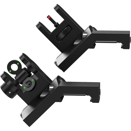 Feyachi 45 Degree Offset Iron Scopes Flip Up Fiber Optics BUIS Rapid Transition Backup Front and Rear Iron Scope Set