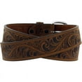 thumbnail image 2 of Justin Men's Western Hand Tooled Leather Belt Brown 28, 2 of 2